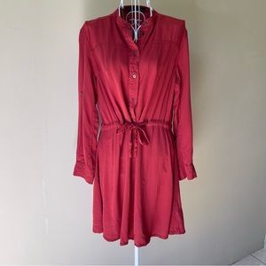 All Saints crimson red orange pop over mini dress size 6